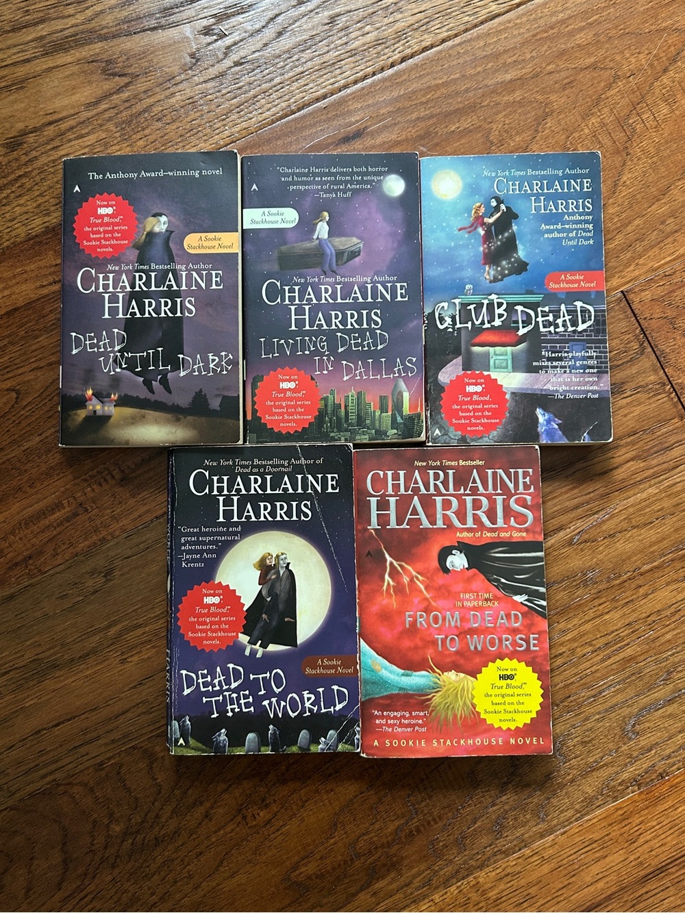 Sookie Stackhouse Novels By Charlaine Harris Book Set of 5 - Fair Condition